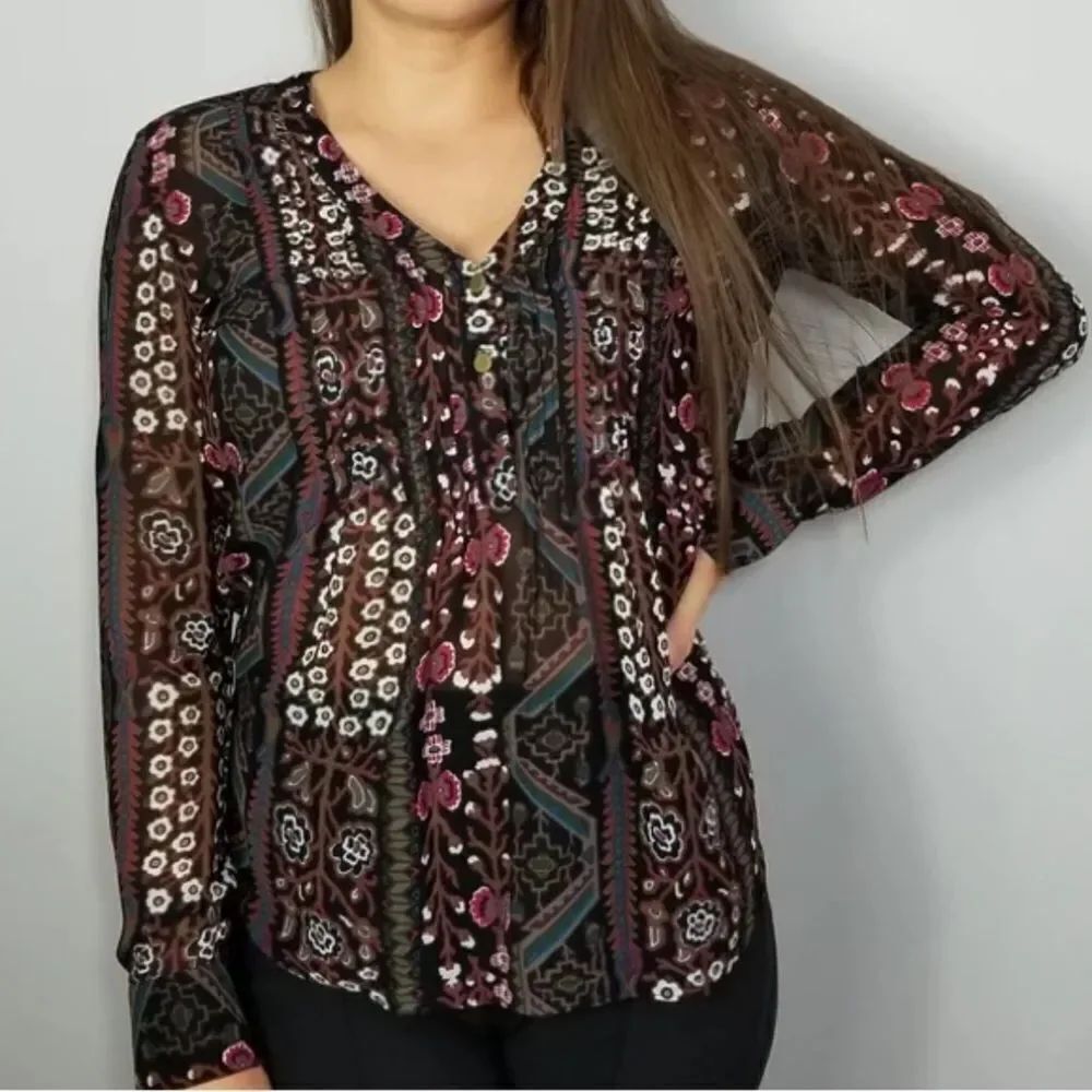 Veronica Beard Floral Printed Button Blouse Top